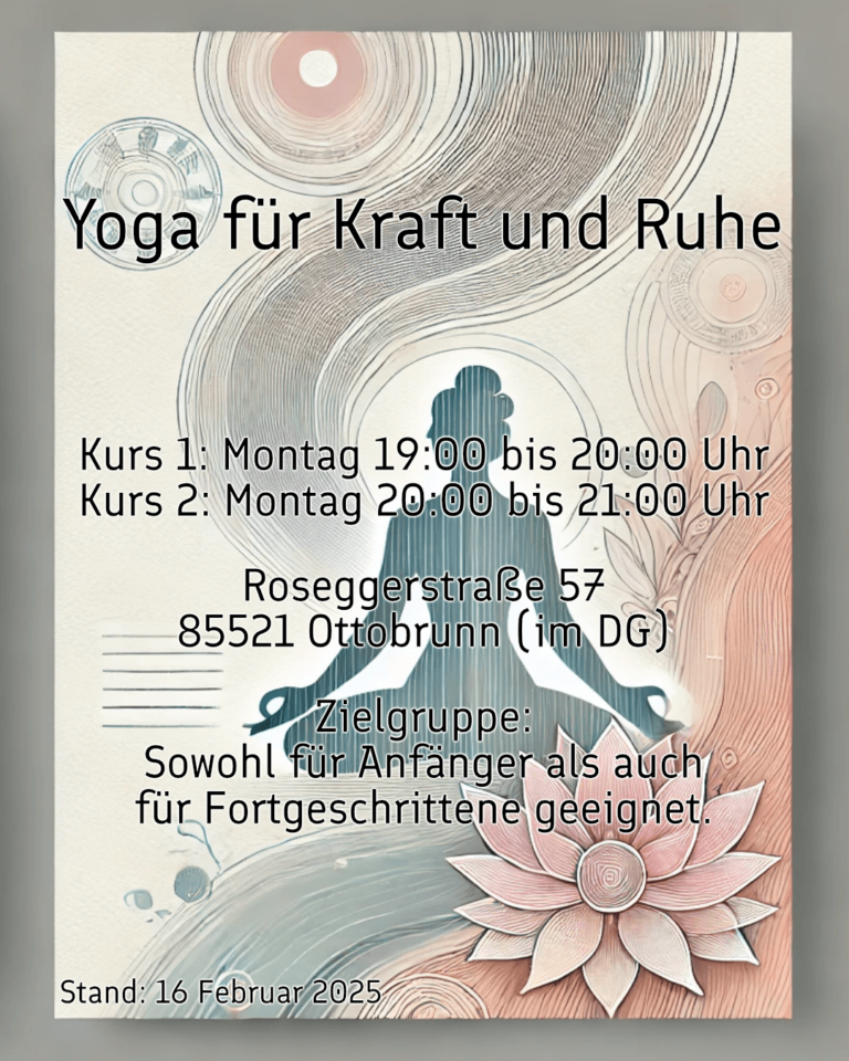 Flyer Yoga für Kraft und Ruhe